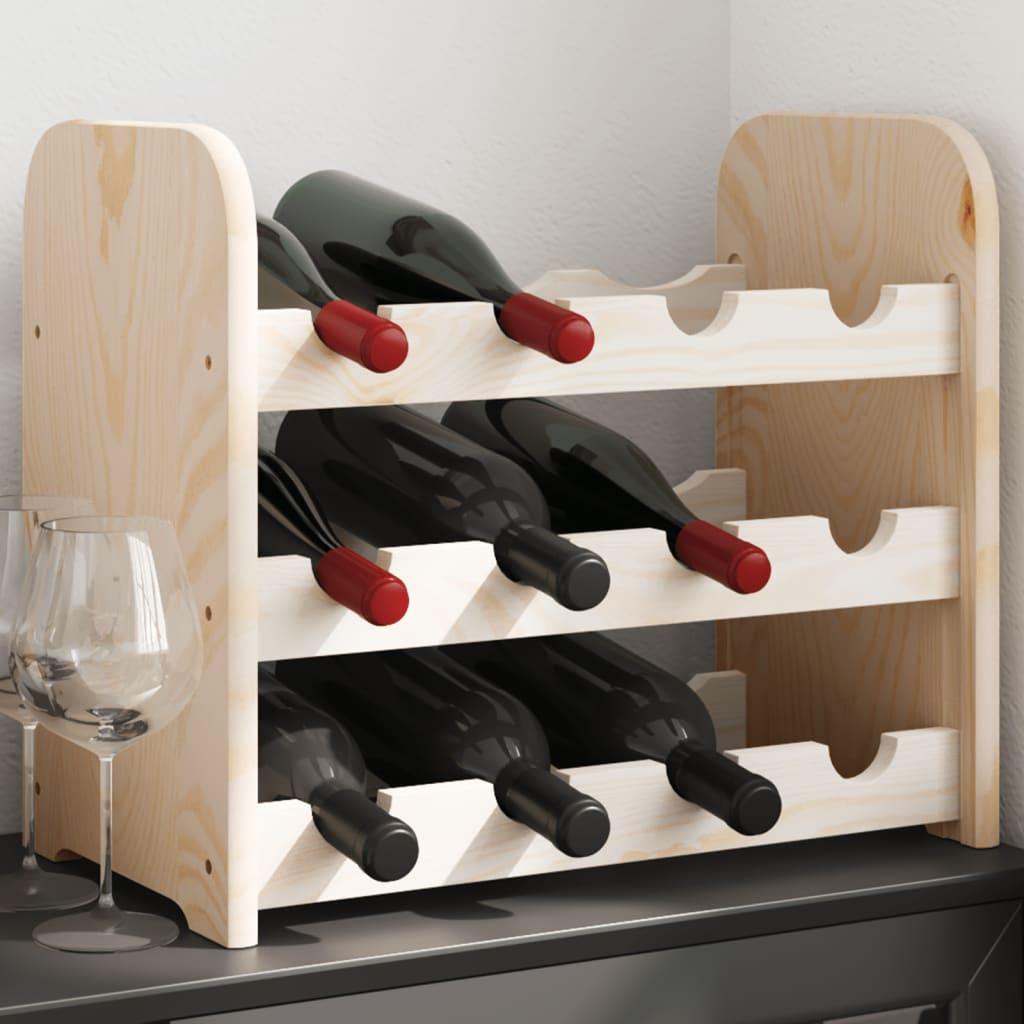  Stojak na wino 43x25x37 cm lite drewno sosnowe 12 butelek do salonu nr. 2