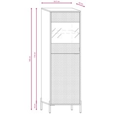 Witryna Diamond 2D 57x190x42 cm na złotych nogach kaszmir połysk z LED do salonu i jadalni  - Miniaturka zdjęcia nr 5