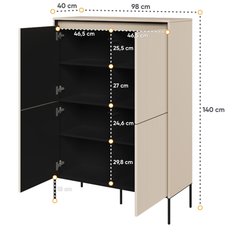 Komoda Trend 98 cm do sypialni salonu przedpokoju beż piaskowy - Miniaturka zdjęcia nr 4