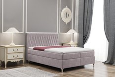 Łóżko KATE 140x200 cm z funkcją przechowywania do sypialni fioletowe