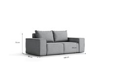 Sofa ogrodowa SONNE 180x73x88 cm dwuosobowa wodoodporna UV + 2 poduszki na taras do ogrodu czarna - Miniaturka zdjęcia nr 5