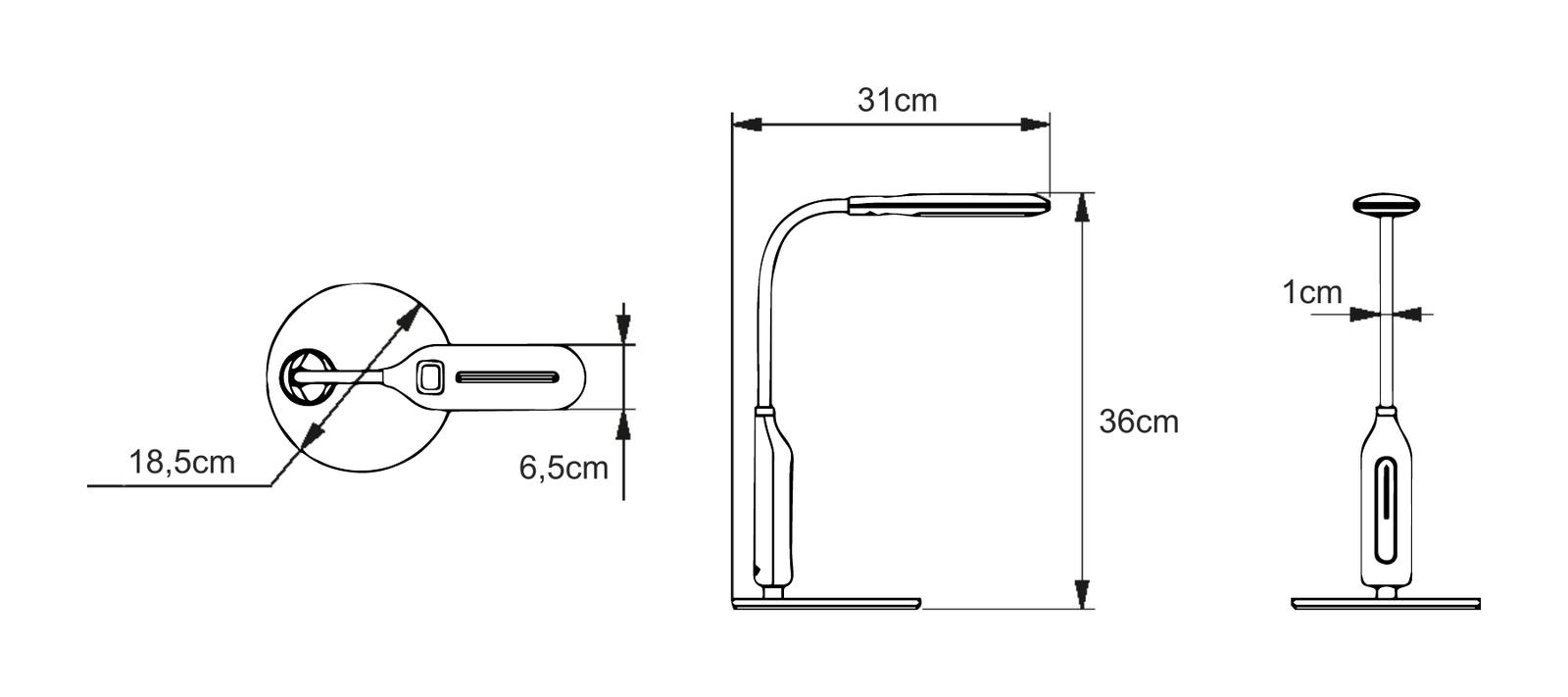 Lampka biurkowa K-BL1072 MIDA 31x36x18.5 cm do salonu lub pokoju czarny nr. 2