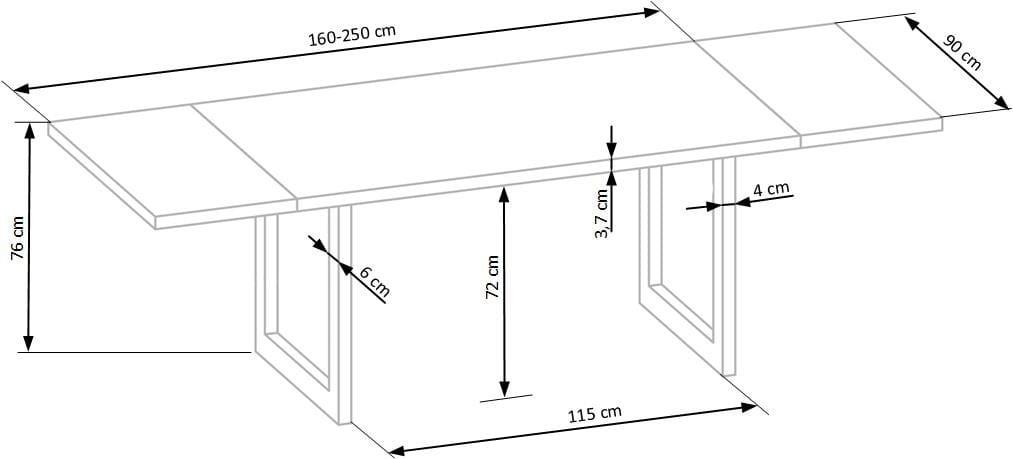 Stół prostokątny Radus 90 cm do salonu jadalni kuchni drewno lite dąb czarny naturalny nr. 5