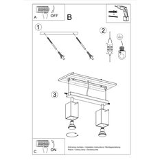 Plafon MERIDA 2 biały 16x6x30cm nowoczesna lampa GU10 do salonu  - Miniaturka zdjęcia nr 5