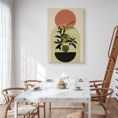 Obraz Na Płótnie Styl Boho Minimalizm Liście Natura Gałązki 80x120cm - Miniaturka zdjęcia nr 4