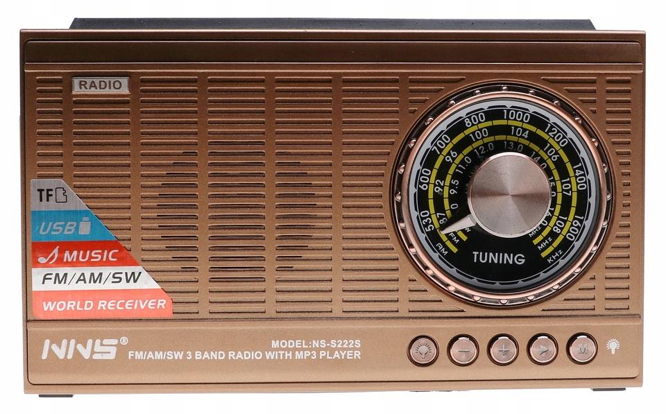 Radio przenośne 21 x 12,5 x 8,5 cm  z funkcją bluetooth    z latarką  ładowany solarnie brązowe nr. 4