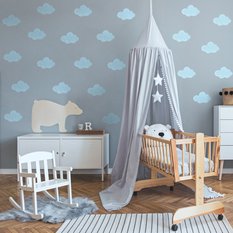 NAKLEJKA NA ŚCIANĘ DO POKOJU 120x60 DZIECKA BŁĘKITNE CHMURKI - Miniaturka zdjęcia nr 2