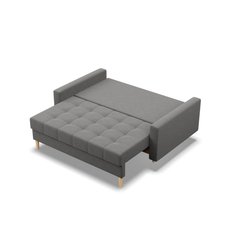 Sofa ELMA 152x92x92 cm 2-osobowa skandynawska rozkładana z pojemnikiem na nóżkach do salonu ciemna szara - Miniaturka zdjęcia nr 4