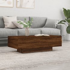 Stolik kawowy 100x49,5x31 cm brązowy dąb elegancki do salonu - Miniaturka zdjęcia nr 2