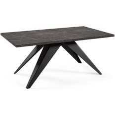 Stół rozkładany 160x90x76 cm prostokątny Harmonia blackc pietra grigria do jadalni - Miniaturka zdjęcia nr 1