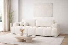 Kanapa rozkładana trzyosobowa Mediolan 250x112x90 cm LOOP 01 sofa z funkcją spania ivory - Miniaturka zdjęcia nr 1