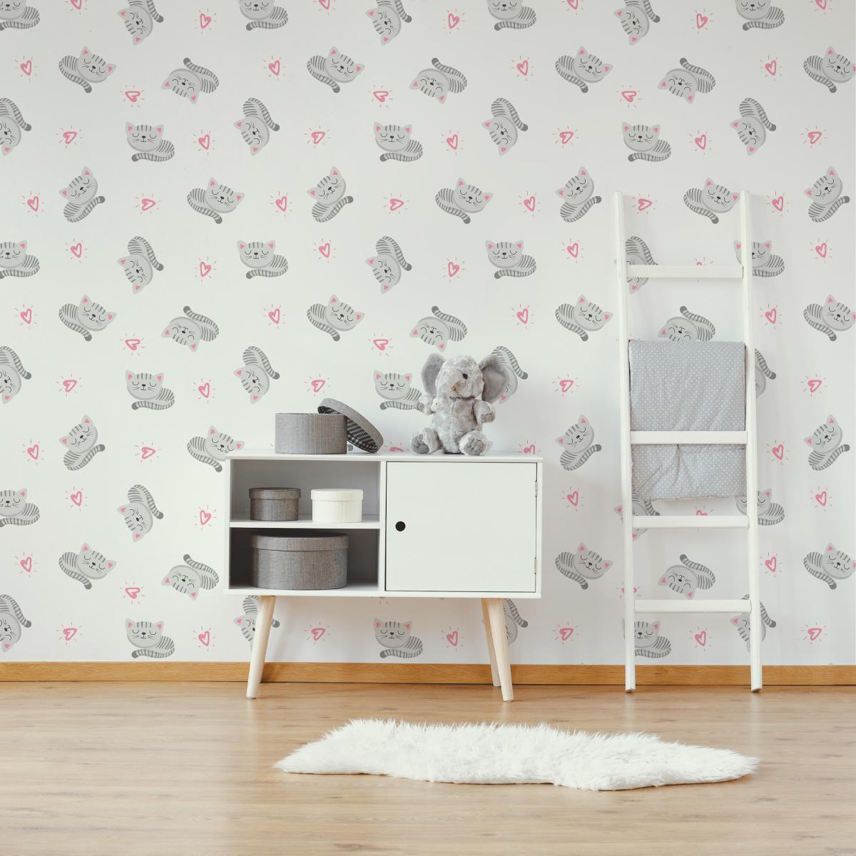 Tapeta Śpiące Kotki Dekoracja idealna do Pokoju Dziecka 3D nr. 5