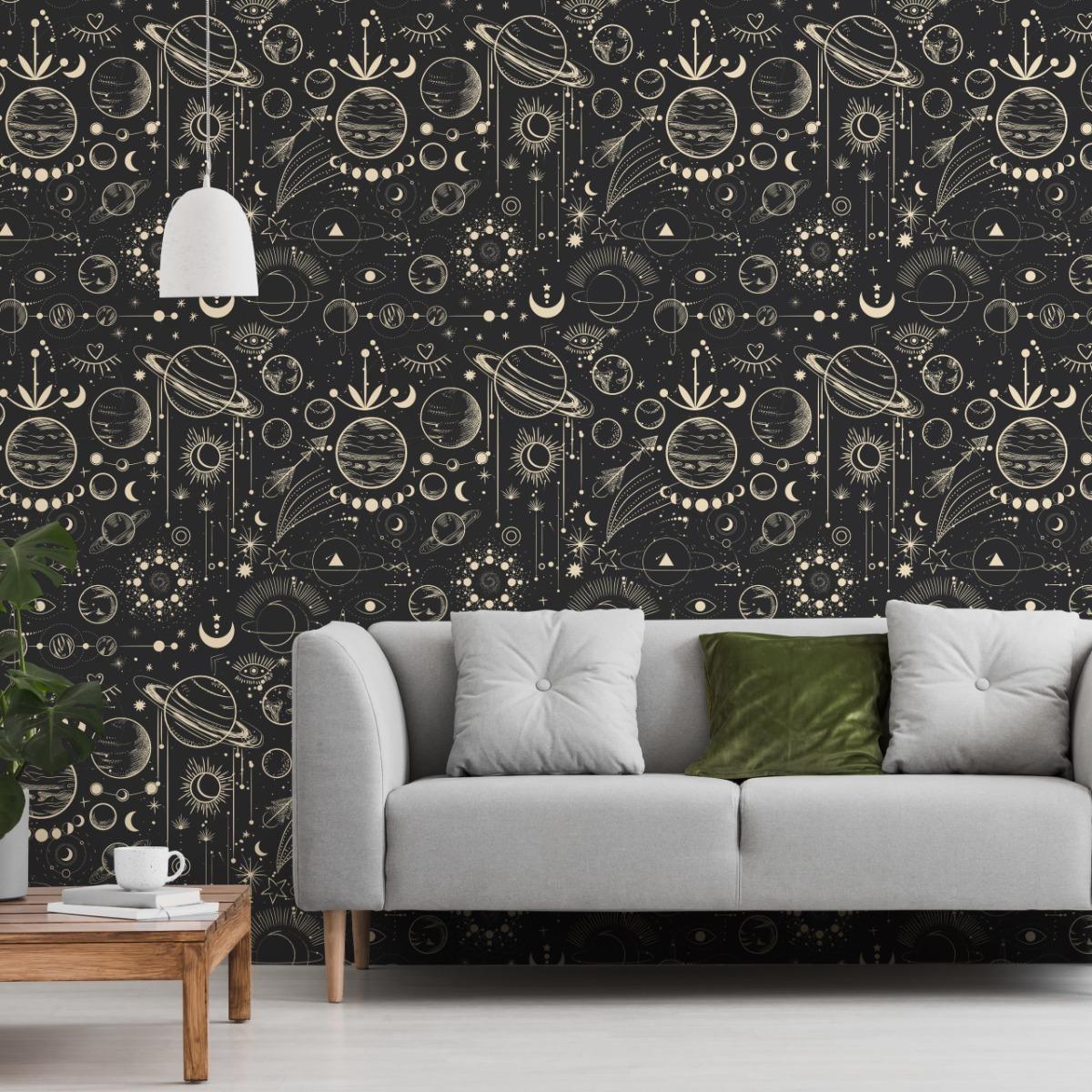 Tapeta Ścienna KSIĘŻYCE Planety Kosmos Styl Boho  nr. 4