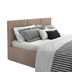 Łóżko tapicerowane do sypialni 180x200x120 cm podwójne z pojemnikiem modne beżowe - Miniaturka zdjęcia nr 12