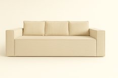 Kanapa rozkładana Verona 248x52x93 cm wersalka z funkcją spania i pojemnikiem sprężyny bonell sztruks beżowa do salonu - Miniaturka zdjęcia nr 3