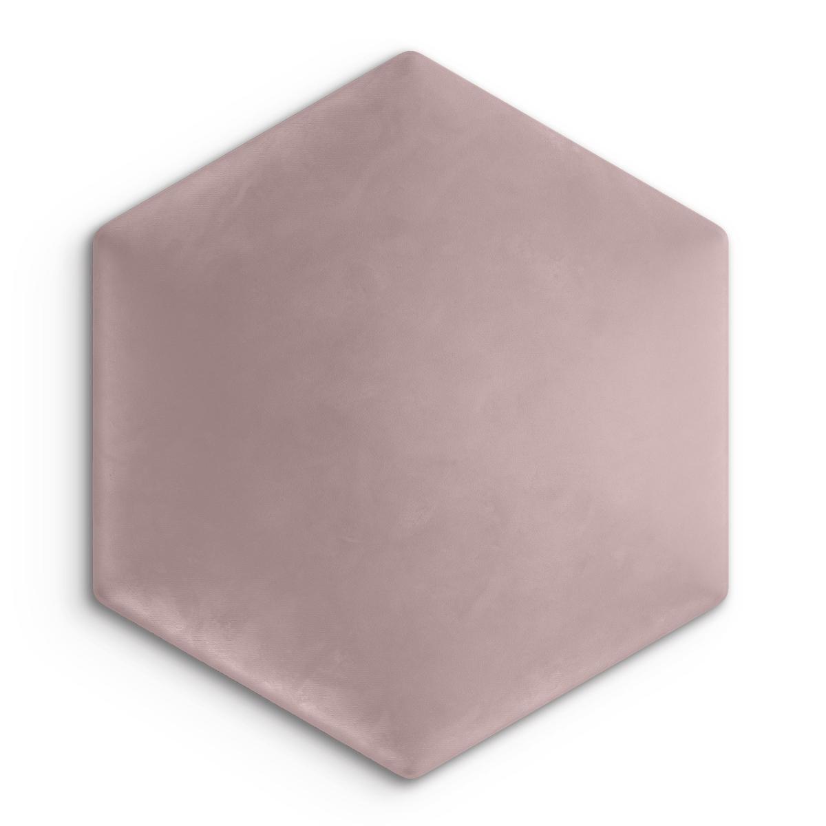 Panele tapicerowane 26x30 cm na ścianę hexagon różowy nr. 2