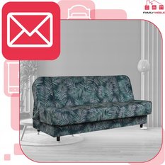 Wersalka SARA PRINT 200x95 cm niebieska liście palmy rozkładana kanapa z pojemnikiem sofa do salonu Nature - Miniaturka zdjęcia nr 3