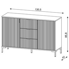 Komoda 2D Flinn 130 cm do sypialni garderoby biały mat - Miniaturka zdjęcia nr 5