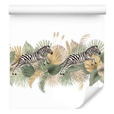 Tapeta w Rolce 10m ZEBRY Liście Tropikalne Natura  - Miniaturka zdjęcia nr 3