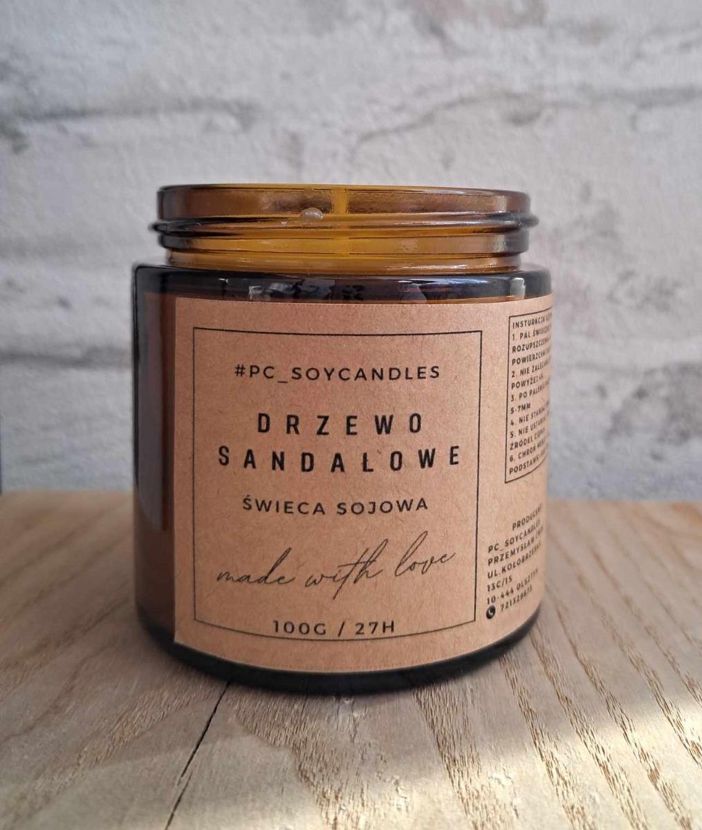 Świeczka Sojowa Zapachowa Drzewo Sandałowe 120ml 27h nr. 3