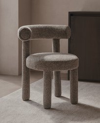 Krzesło tapicerowane LEITH 62x58x80 cm do salonu jadalni ciemnoszary nowoczesny desing  - Miniaturka zdjęcia nr 2