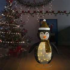 Dekoracja świąteczna, pingwin z LED, luksusowa tkanina, 120 cm - Miniaturka zdjęcia nr 3