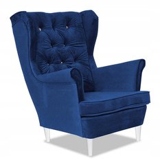 Fotel uszak kobalt niebieski 84x104x92 cm do salonu 