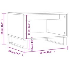 Stolik kawowy 60x50x40 cm z przestronną półką szarość betonu do salonu - Miniaturka zdjęcia nr 9