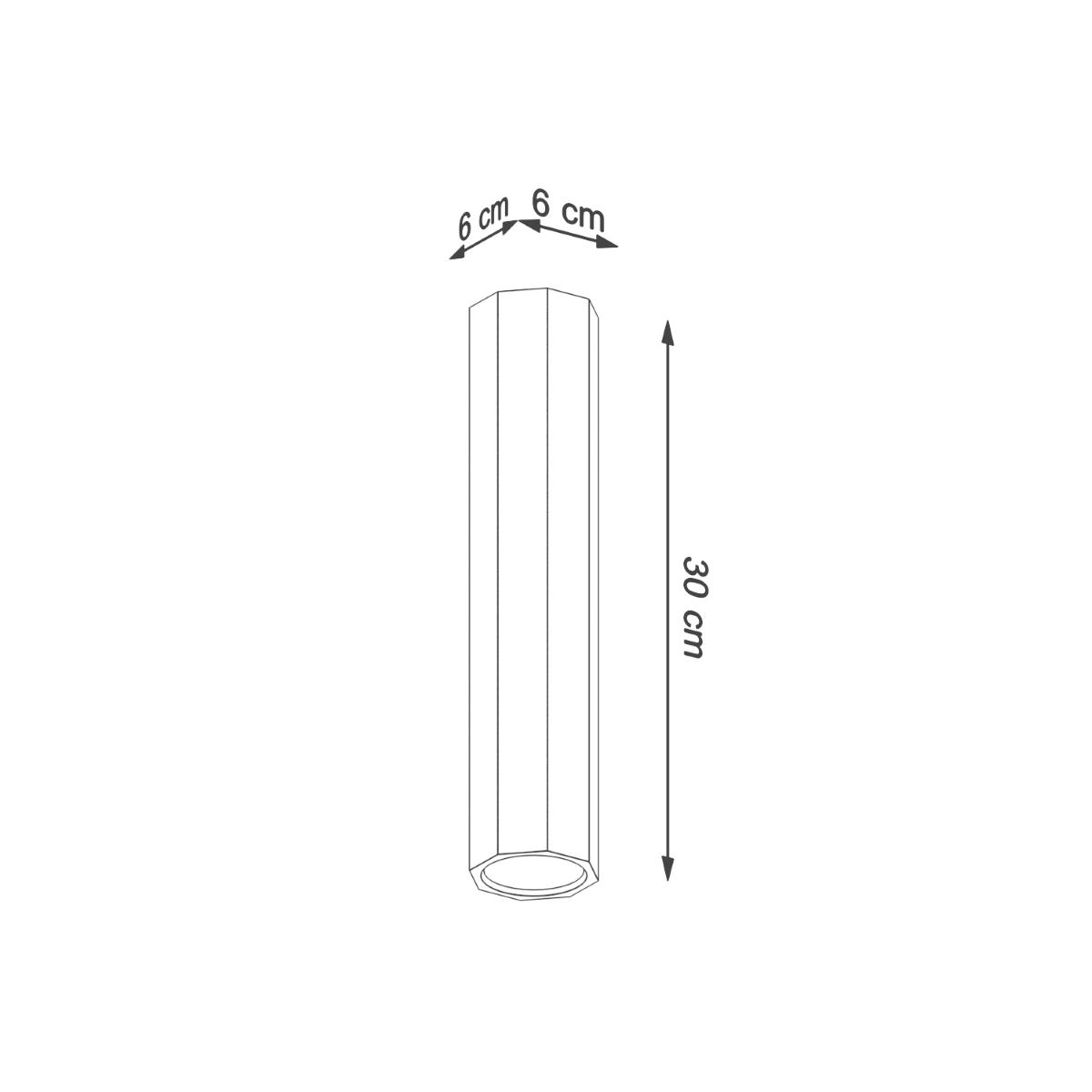 Plafon ZEKE 30 dąb 30x6x6cm nowoczesna lampa GU10 do salonu  nr. 4