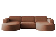 Sofa MODENA STUDIO 299x165x78 cm bez funkcji spania do salonu sztruksowa POSO ceglasty