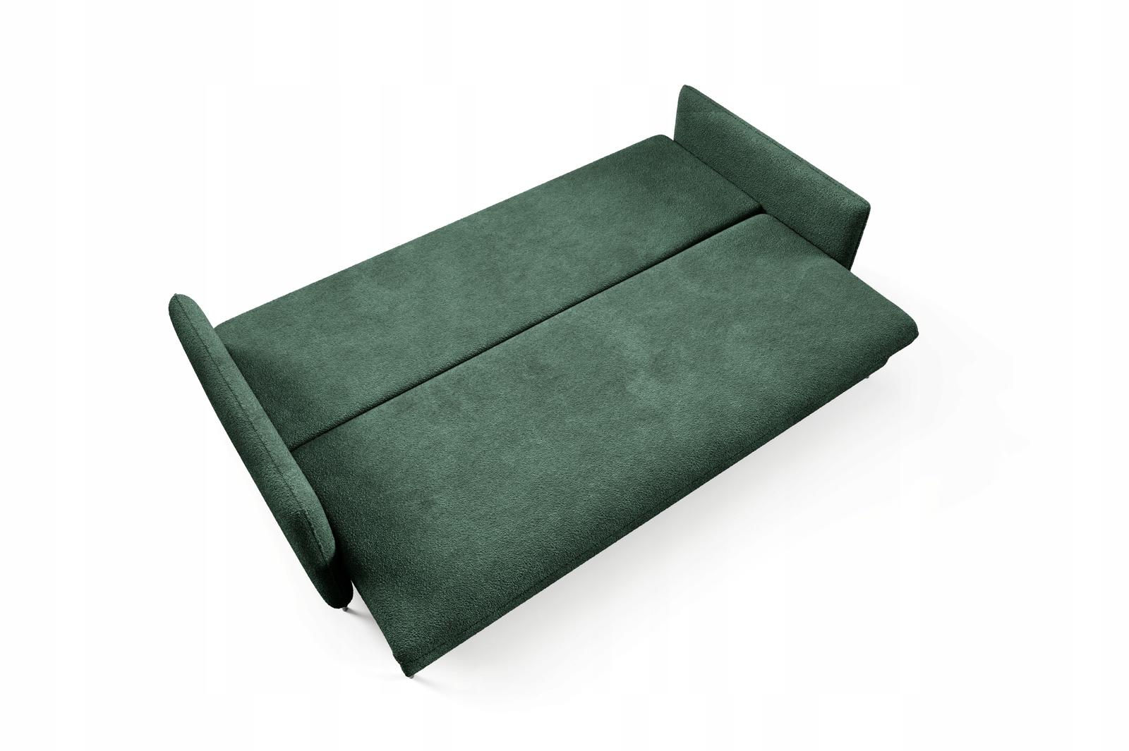 Kanapa BELISSA 216x91x98 cm sofa z funkcją spania z pojemnikiem BOUCLE zielona do salonu nr. 4