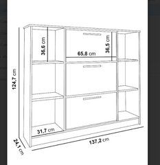 Szafka na buty zamykana 137,2x24,1x124,7 cm z regałami do przedpokoju biała - Miniaturka zdjęcia nr 3