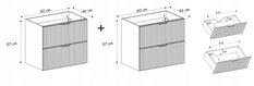 Szafka łazienkowa FLOW 120 cm z nogami metalowymi kaszmir - Miniaturka zdjęcia nr 15