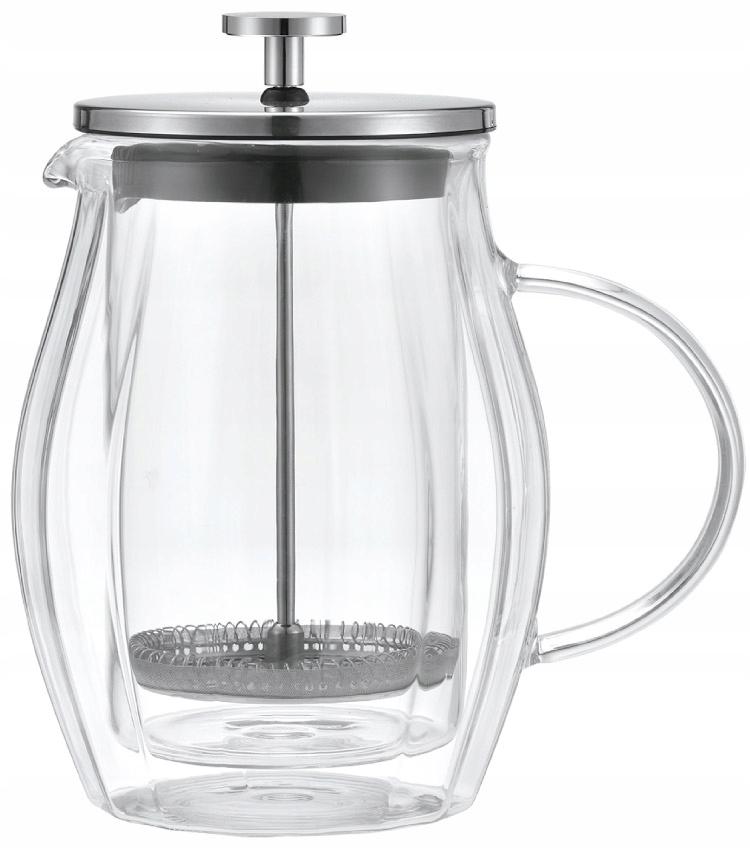 Szklany ZAPARZACZ TŁOKOWY Do HERBATY Ziół KAWY French Press 600ml 7683 nr. 1