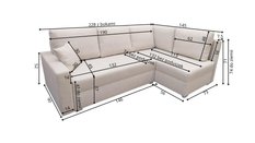 Narożnik Fino 74x228x145 cm do salonu rozkładany Inari czarny - Miniaturka zdjęcia nr 3