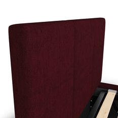 Łóżko Pojedyncze 90x200cm łóżko tapicerowane z pojemnikiem bordowe do sypialni wezgłowie 120 cm - Miniaturka zdjęcia nr 8