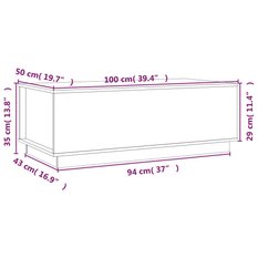 Stolik kawowy 100x50x35 cm z ukrytą przegrodą pod blatem lite drewno sosnowe do salonu - Miniaturka zdjęcia nr 10