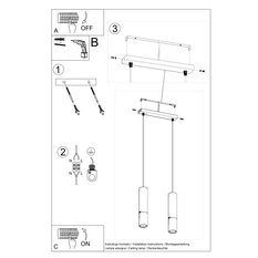 Lampa wisząca LOOPEZ 2 czarny/złoty 90x6x30cm nowoczesna G10 do salonu - Miniaturka zdjęcia nr 5