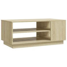 Stolik kawowy 102x55x43 cm z przestronnymi półkami dąb sonoma do salonu - Miniaturka zdjęcia nr 4