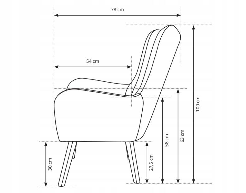 Fotel TED 76x100x78 cm do salonu szary Kronos nr. 5