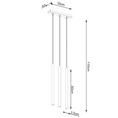 Lampa wisząca PASTELO 3L złota 115x5x30cm nowoczesna G9 do salonu - Miniaturka zdjęcia nr 5