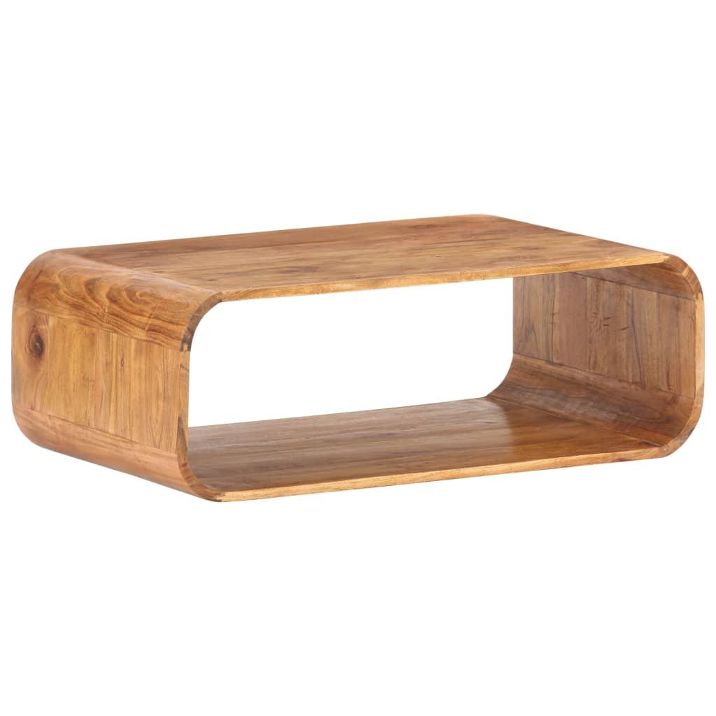  Stolik kawowy 90x50x30 cm z praktyczną półką z litego drewna akacjowego do salonu nr. 8