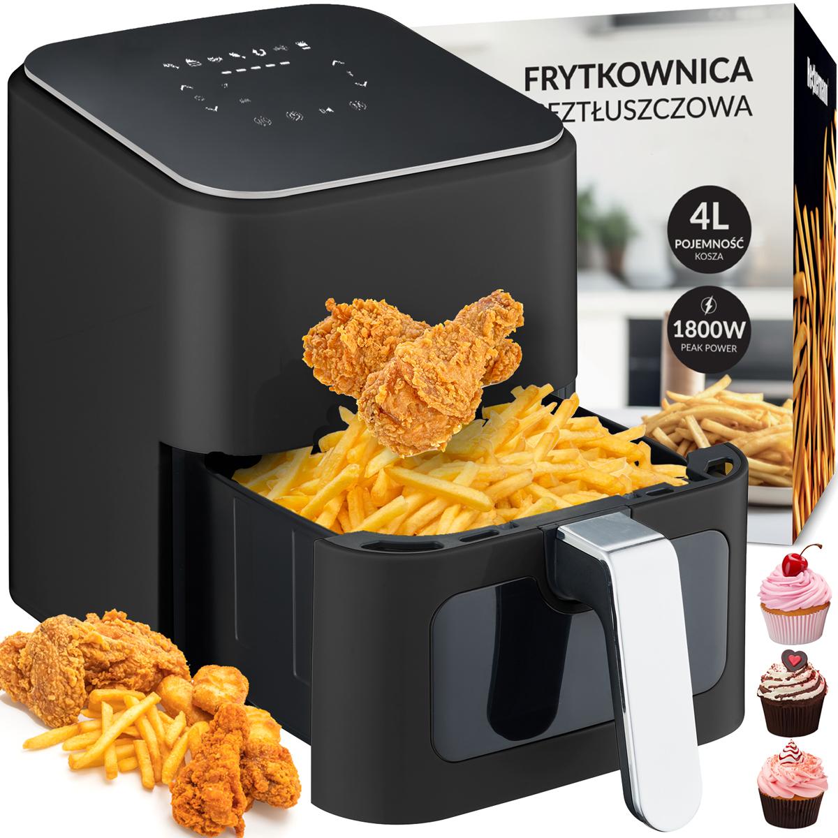 Frytkownica beztłuszczowa Air Fryer 4L Heckermann® RA510D Srebrna