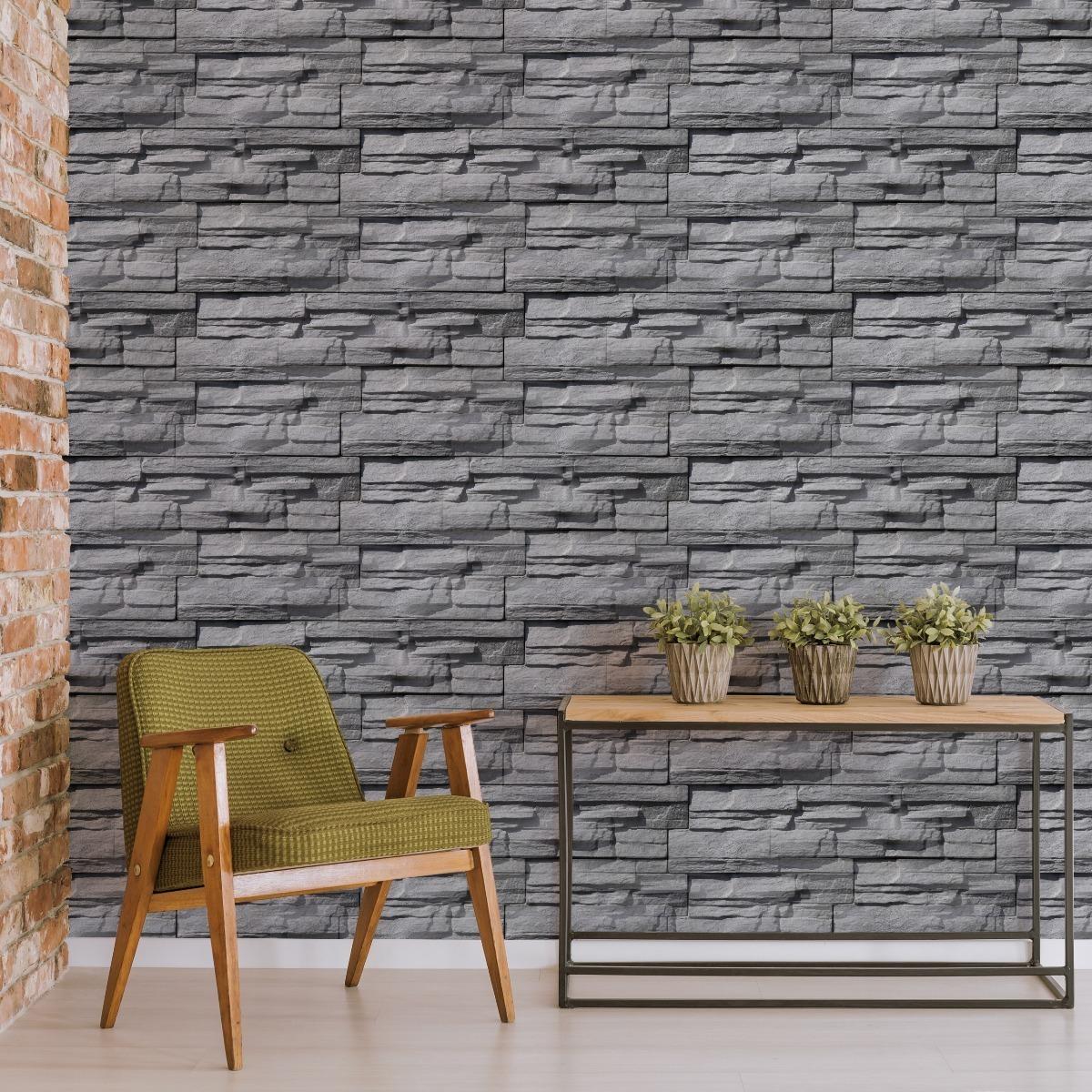 Tapeta KAMIEŃ Łupek Do Sypialni CEGŁA 53x300 Dekoracja z Modnym Efektem 3D nr. 5