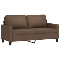 Sofa 158x77x80 cm 2-osobowa wygodna tapicerowana tkaniną brązowa do salonu - Miniaturka zdjęcia nr 1