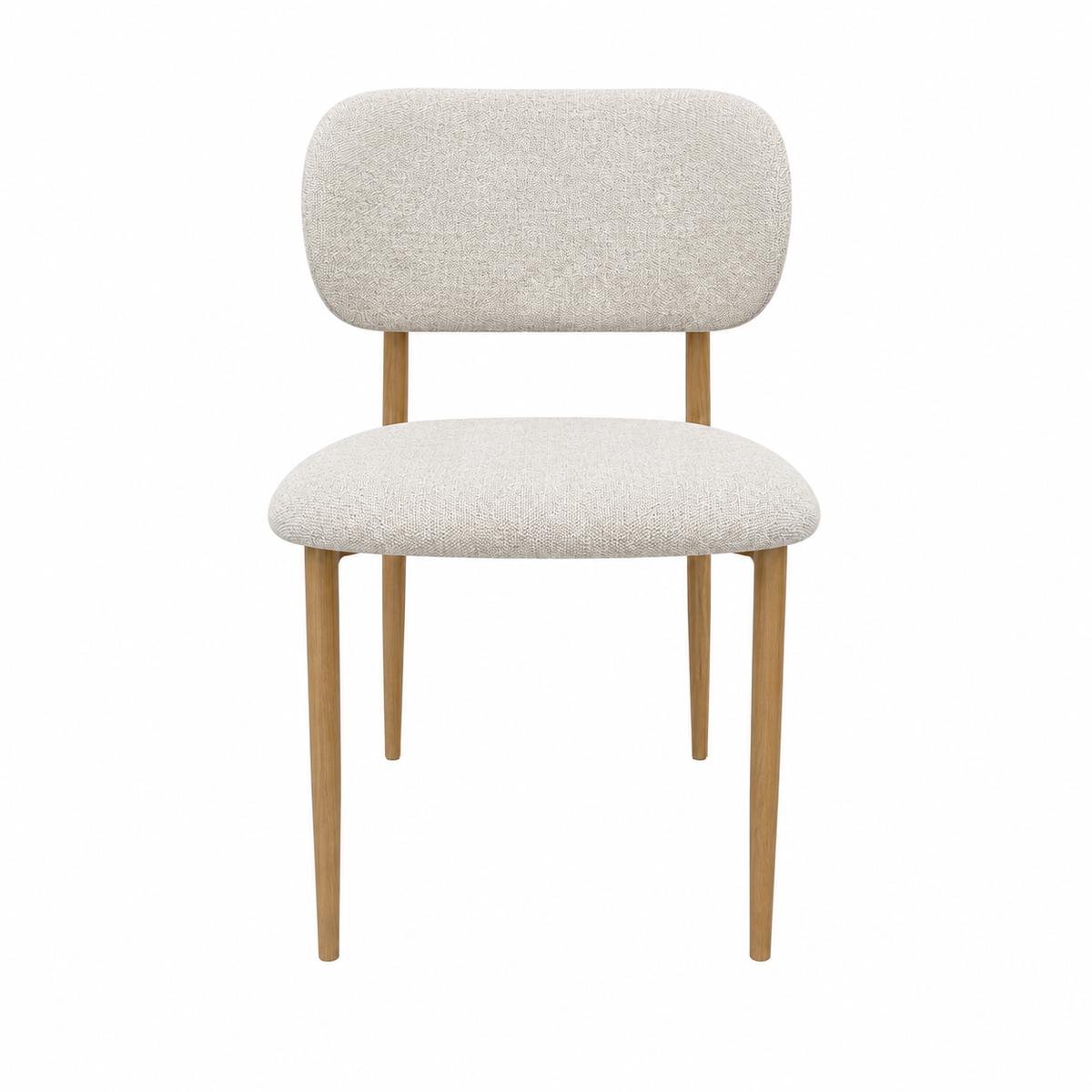 6x krzesło tapicerowane do jadalni VALI zestaw krzeseł stelaż dąb, tkanina Aragon jasnybeżowy nr. 7