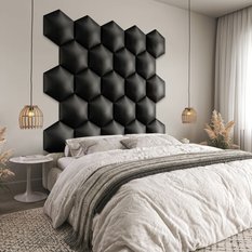 Panele tapicerowane 35x40 cm na ścianę hexagon grafitowy - Miniaturka zdjęcia nr 6