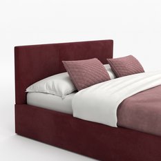 Łóżko tapicerowane do sypialni 180x200x88 cm podwójne z pojemnikiem basic bordowe - Miniaturka zdjęcia nr 12