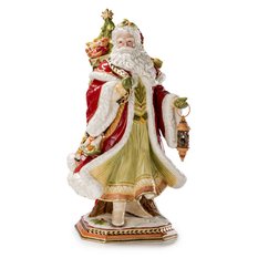 Figura świąteczna kolekcjonerska Święty Mikołaj z latarenką (50 cm) Lamart - Miniaturka zdjęcia nr 1