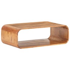  Stolik kawowy 90x50x30 cm z praktyczną półką z litego drewna akacjowego do salonu - Miniaturka zdjęcia nr 10